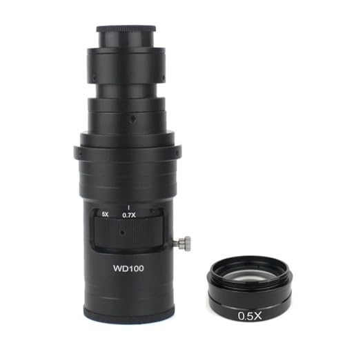 Microscope 400X 1000X Adjustable Magnification Glass Lens C Mount Zoom Convex Optical Lens for HDMI VGA USB Digital Video Microscope Camera(and 0.5X Lens)