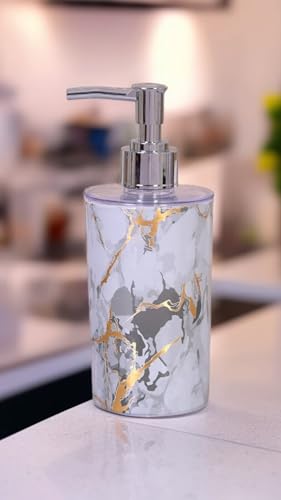 Image of Liquid Soap Dispenser|Sanitizer Dispenser, Lotion, Shampoo Dispenser | Handwash Bottle for Kitchen | Soap Dispenser for Wash Basin 17 * 11 * 6cm 300ML (Marble White)