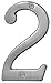 HY-KO PRODUCTS BR-43SN/2 Prestige House Number 2 (Two), 4" High, Satin Nickel Finish