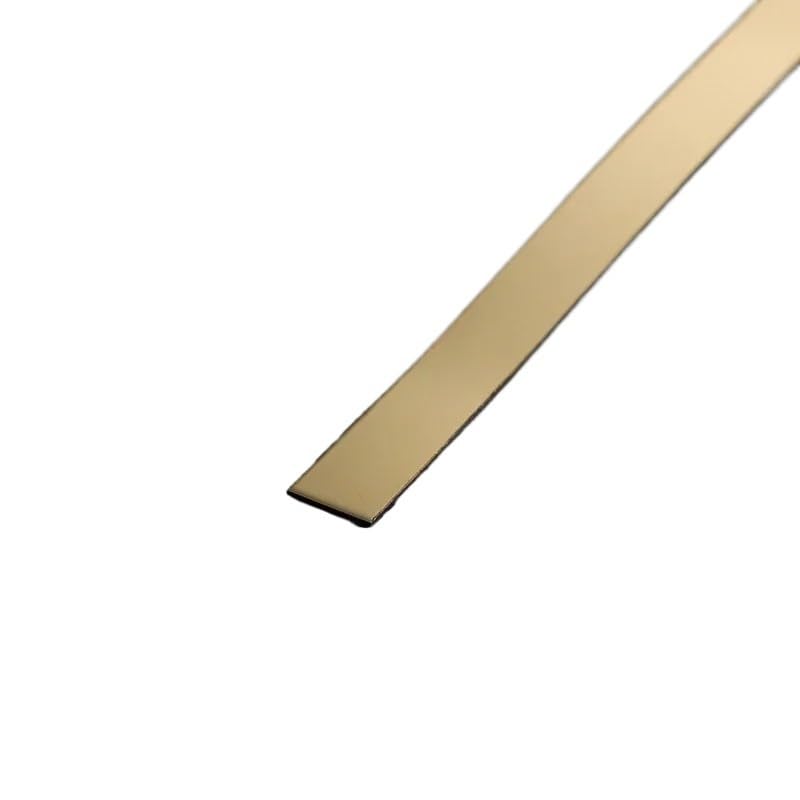 Moldura Metalizada Autoadhesiva Líneas Decorativas Planas De Acero Inoxidable For Pared Fondo, Borde Techo, Adhesivo, Titanio(Gold,3cm)