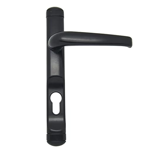 MICEL - 68070 - Juego de manilla para puerta, Con bocallave, Placa y maneta de aluminio, Color negro, 225 x 135 x 47,5 mm