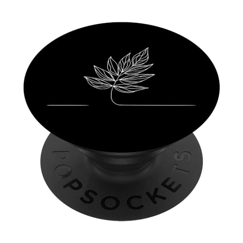 Una línea Arte Dibujo Hoja de Neem PopSockets PopGrip Adhesivo