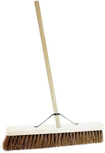 Indoor Outdoor Sweeping Brush With Long Handle Soft or Hard Bristle 18", 24" or 36" Home, Office, Garden, Garage & Yard Sweeping Broom (2, 18" Coco Soft Bristle)