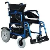 Remedies Folding Electric Wheelchair with Footrest and Batteries, Blue/Black