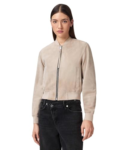 Blouson AllSaints Orten Suede Bomber : le blouson en daim léger pour éliminer le froid