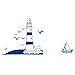 Artibetter 2 Fogli Lighthouse Seagull Sticker Adesivo da Parete Faro Decalcomanie a Muro Autoadesivi Murali per Barche a Vela Mare Nautical Wall Art Murale per Soggiorno Camera da Letto Home