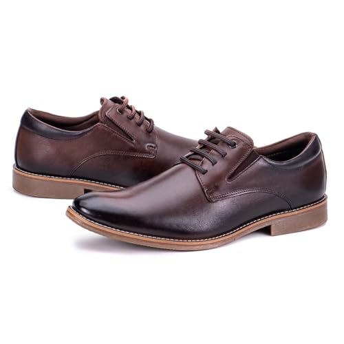 Sapato Masculino Social Couro Bico Redondo Moderno Confort (Marrom, BR, Adulto, Numérico, 43)