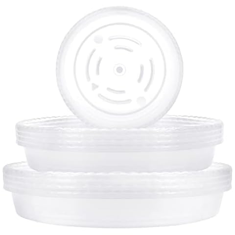 BELLE VOUS Clear Plant Pot Saucers Set Cover
