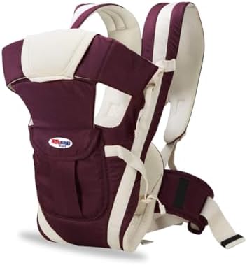Chinmay Kids 4-in-1 Adjustable Baby Carrier Cum Kangaroo Bag/Baby Carry Sling/Back/Front Carrier with Safety Belt and Buckle Straps for 0-18 Months Baby(Purple)