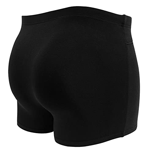 Men's Boxer Briefs Secret Hidden Pocket, 2 Packs Travel Underwear with Front Stash Pockets (Black)2