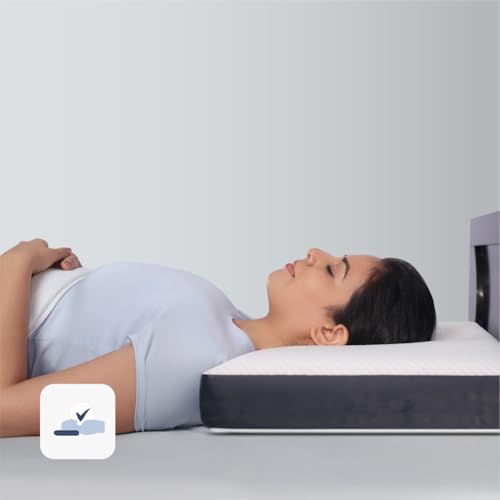 Image of Frido Sleep Plus Memory Foam Pillow | Ergonomic Support for Back & Side Sleepers | Durable, Hypoallergenic & Breathable Cool Pillow | for Everyday Use & Neck, Shoulder Pain | Washable Cover | Grey