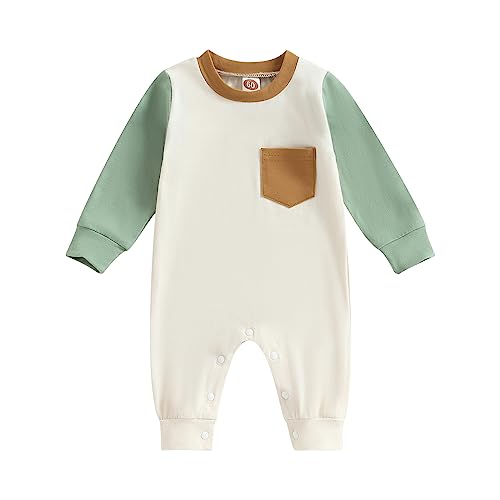 Image of Casual Fall Winter Clothes Infant Baby Boy Long Sleeve Romper Jumpsuit Playsuit One Piece Outfit