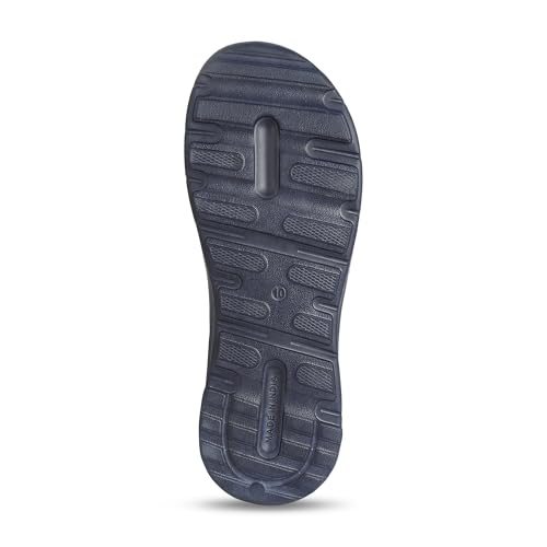 Image of CHUPPS Raw Navy Drift Orthopedic Slippers | Soft Footpharma Footbed | Breathable Ventilation Holes | Lightweight Flip Flops | Anti-Skid Chappals for Everyday For Mens