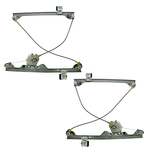 TRQ Front Manual Window Regulator Set Compatible with 2007-2013 Chevrolet Silverado 1500 2007-2014 Silverado 2500 HD Silverado 3500 HD GMC Sierra 1500 Sierra 2500 HD Sierra 3500 HD