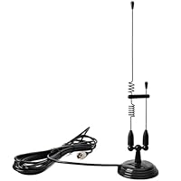 HYS Amateurfunk Antenne 2m/70 cm | VHF/UHF Starker Magnetfußantenne | 4 Meter RG-58 Kabel mit PL259-Stecker | MS10 (Black)