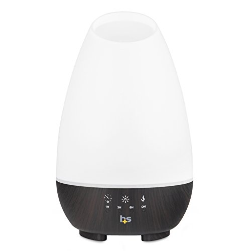 HealthSmart 500ML Essential Oil Diffuser for Large Rooms, Cool Mist Humidifier and Aromatherapy Diffuser, Adjustable Timer, Mist Mode and 7 LED Light Colors, White (Pack of 1) by HealthSmart - Used condition - US$11.74