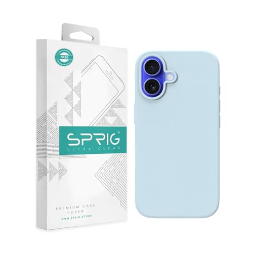 Image of SPRIG Compatible with iPhone 16 Premium SilkTone (Liquid Silicone) Back Cover Drop Tested Shock Proof Mobile Case for Men, Women, Boys and Girls with Camera Protection (Light Blue)