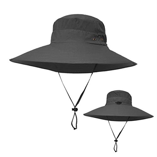 Image of HUAMULAN Wide Brim Sun Hats Men and Women Bucket Safari Fishing Hat for Hiking Garden Lawn Work Camping Outdoor