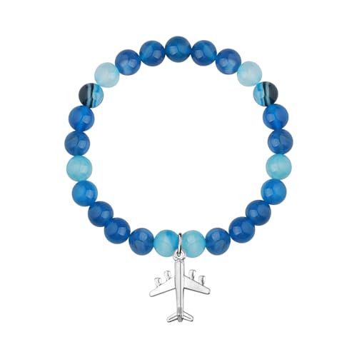 Image of WSNANG Airplane Charm Bracelet Pilot Gift Flight Attendant Graduation Jewelry Aviation Crew Gifts for Aviation Traveler