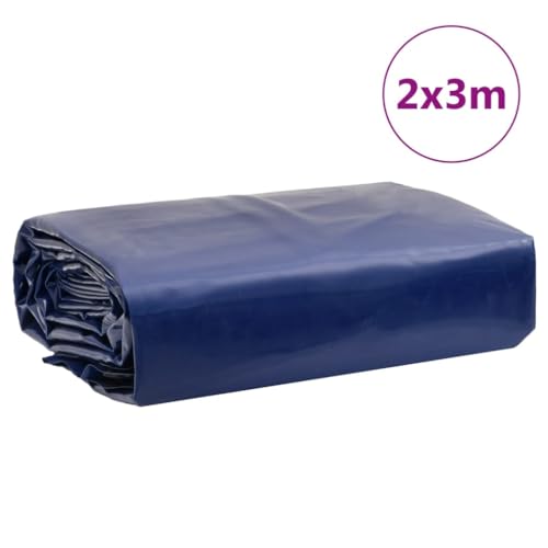 vidaXL Abdeckplane, Plane Abdeckung Reißfest Wasserfest, Schutzplane UV-Beständig Schimmelbeständig, Schutzhülle Zeltplane, Blau 2x3m 650 g/m²