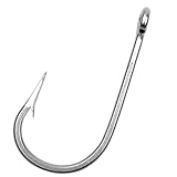 Saltwater Tuna Big Game Hooks, 15pcs Trolling Hooks Stainless Steel Forged Fishing Hooks Ringed Extra Strong Saltwater Fishing Tackle for Salmon Tuna Fishing