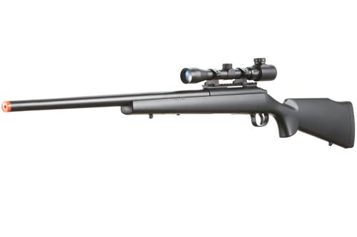 Aluminum-Steel M61 Airsoft Sniper Rifle with Adjustable Magnified Aluminum Scope – Bolt Action Powerful Spring Airsoft Gun for Extreme Power & Accurate Sniping with 0.20g 6mm BBS Ammo (Black)