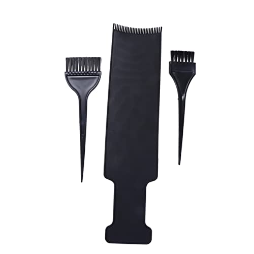 WEKADRIN 3 piezas Herramientas para Teñir Cabello Negro Peines y Cepillos para Mechas Kit Profesional para Salón y Doméstico Protege Cabelludo y Facilita Teñido DIY