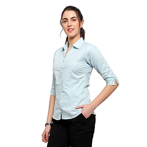 Image of Blue Ronin Women 3 /4 Sleeve Stylish Western Official Formal Shirts Regular fit Shirts for Women