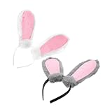 VICASKY 2pcs Soft Rabbit Ear Headband Tail Hair Accessory for Girls Women Headband for Parties Cosplay Daily Dress-up
