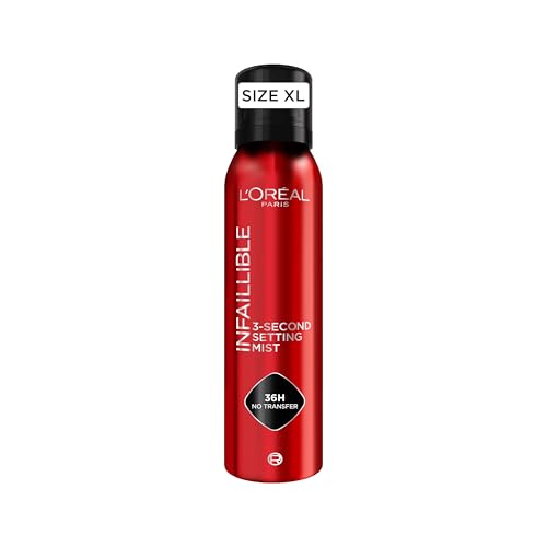 L’Oréal Paris Spray Fijador Infaillible de Maquillaje XL con 36h* de duración, Fija el maquillaje sin Transferir para un Look Impecable. Water-proof y Oil-proof, 150 ml