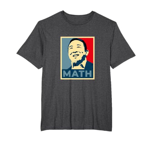 Andrew Yang for President of USA Math Yang Gang Graphic T-Shirt, Men's Big and Tall, Dark Heather Grey, 3X Tall