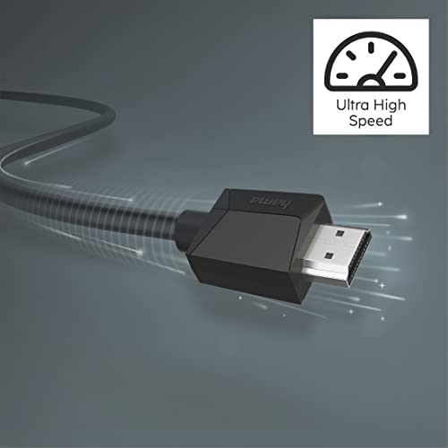 Image of Hama HDMI Cable with Ethernet, 4K@ 600 MHz Ultra HD Resolution, 18 Gbps Transmission Speed, HDMI.org Certified, Gold plated, High Speed, Compatible with all HDMI Devices, Laptop, PC, TV, Gaming - 5m
