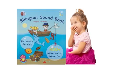 English and French ABC Learning for Children, Interactive Kids Book,