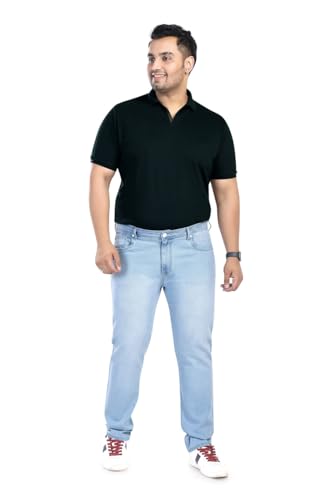 Image of Pluss Tribe - Plus Size Jeans for Men - Denim Jeans - Ideal for Casual, Office Available Sizes : 40 to 52