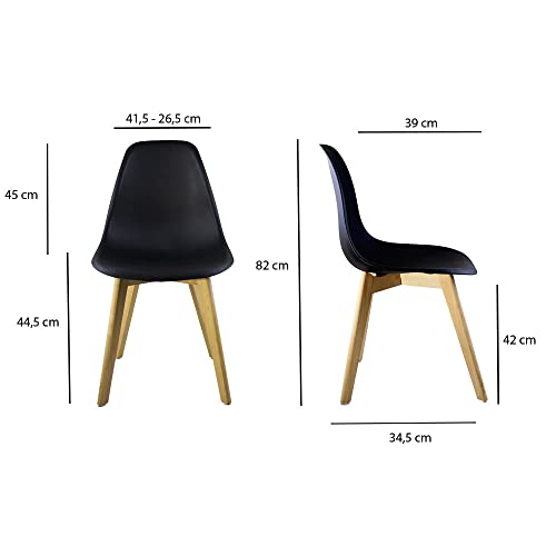 Kit 4 Cadeiras Saarinen Solid Wood Sala Cozinha E Decoração (Preto)