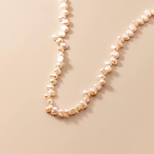 Collier ras du cou argent 925 et perles baroques véritables de mariage - 3