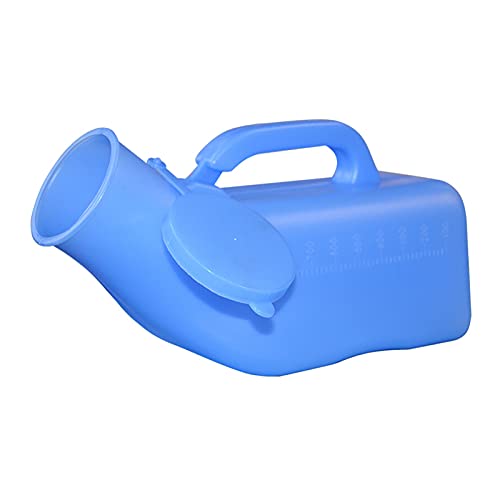 YNGJUENCP Male Urinal- Thick Firm Portable Sealing is Good Reusable Mobile Potty Urine Bottle with 1000mL for Men Incontinence Elderly Child(Blue)