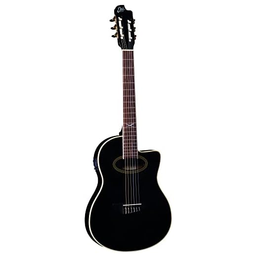 EKO GUITARS – NXT NYLON N100CE SEE THROUGH BLACK, Guitarra Clásica Cutaway Electrificada, Tapa Abeto, Aros, Fondo y Mástil Caoba, Diapasón South American Roupanà, Escala 650 mm, Color Negro