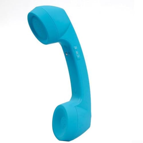 Combiné Bluetooth rétro, récepteur de téléphone sans fil à faible rayonnement, forme classique et micro clair, appairage facile, combiné pour les appels, le travail de bureau et ambiance vintage (bleu