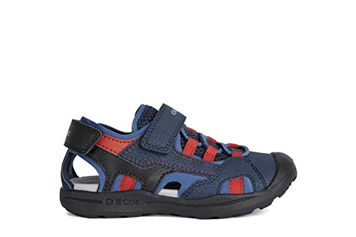 GEOX Boy's Vaniettboy 13 Sandal, Navy/Dk Blue, 4 Big Kid