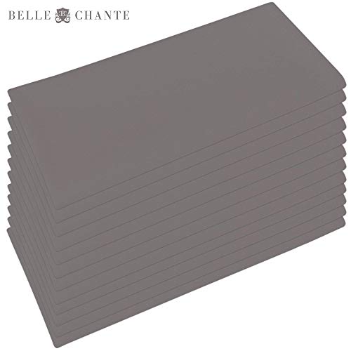 Belle Chante Luxury Cotton Napkins | 20 X 20 Inches, One Dozen, Platinum #TOP6
