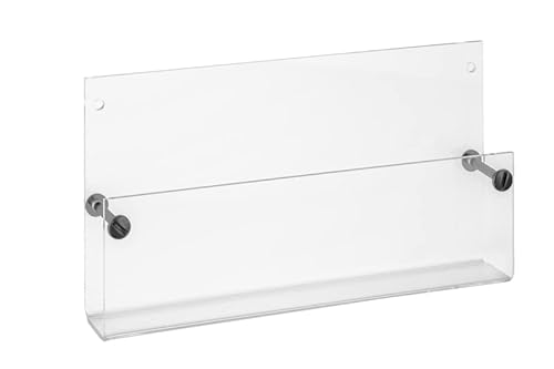 ogoPLUS DIN A4 Wandprospekthalter (Acrylglas) im Querformat, Prospektständer, Prospekthalter, Flyer-Ständer, Aufsteller, Werbung Cover