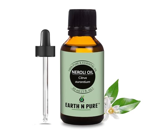 Image of Earth N Pure Neroli Essential Oil Natural and Therapeutic Grade with Glass Dropper 30 ml