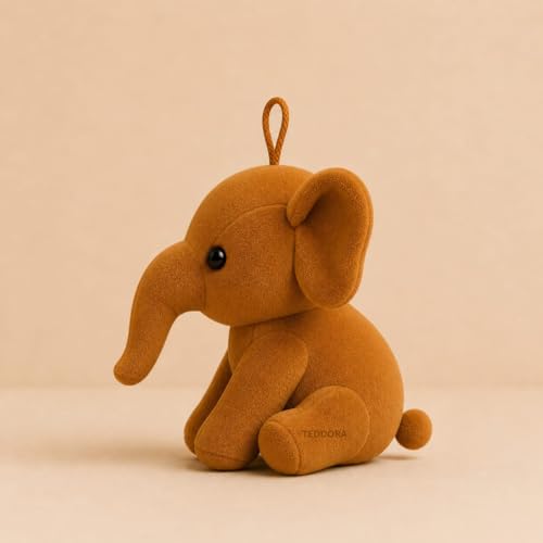 Image of Baby Ele Soft Toy for Girls Boys Kids, Brown, Dog Animal Plush Stuffed Teddy Gift Birthday, 18 cm