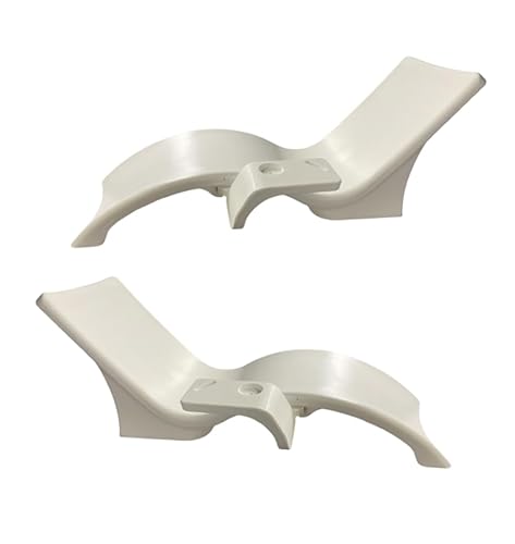 Global Pool Products 2 Lounge Chairs with Connecting Table - Outdoor Chaise Lounge - Patio Lounge Chair with Table for All Pool Types - White