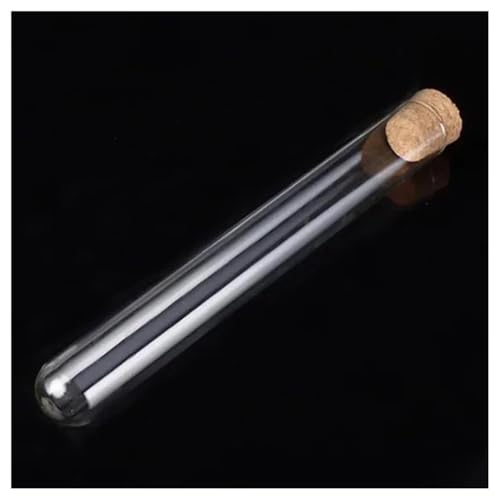 コルク栓付きガラス試験管 , 実験用ガラス器具 U字型ガラス管 コルク栓付き 透明 複数サイズ 12個パック(18x180mm)