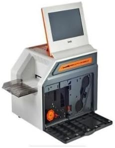 HiTi P510K Mini Photo Kiosk with front panel open, showing internal components and media loading area