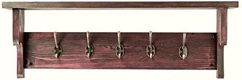 Wall Mounted Coat Rack Entryway Shelf Wooden Organizer with Hooks Storage Shelves for Hallway Living Room Bedroom Bathroom
