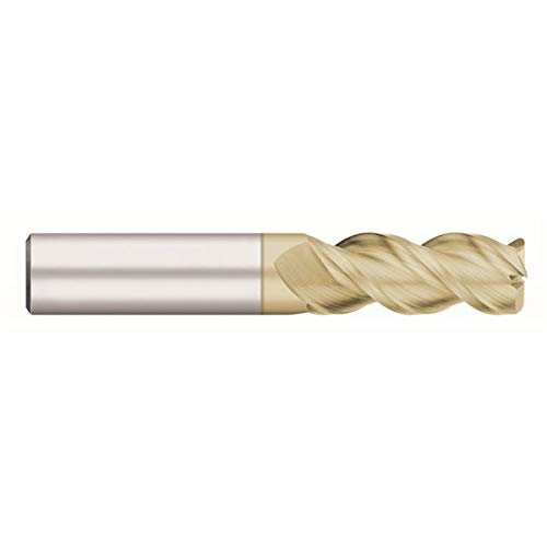 Redline Tools - 1/4 (.2500) Single End Corner Radius Carbide End Mill, Zrn Coated, 3 Flute 1.2500 Loc .0200 Radius, Round Shank Type, 3.0000 Oal - Re21416 #TOP21