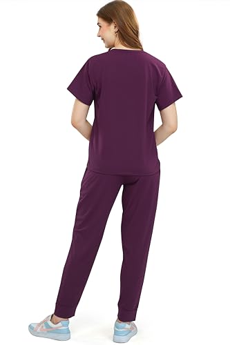 Image of ZEYO - Women's Cotton Typography Printed Night Suit Set of Top & Pajama Set